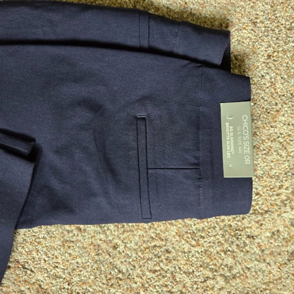 Chicos Navy Pants Size 0R NWT